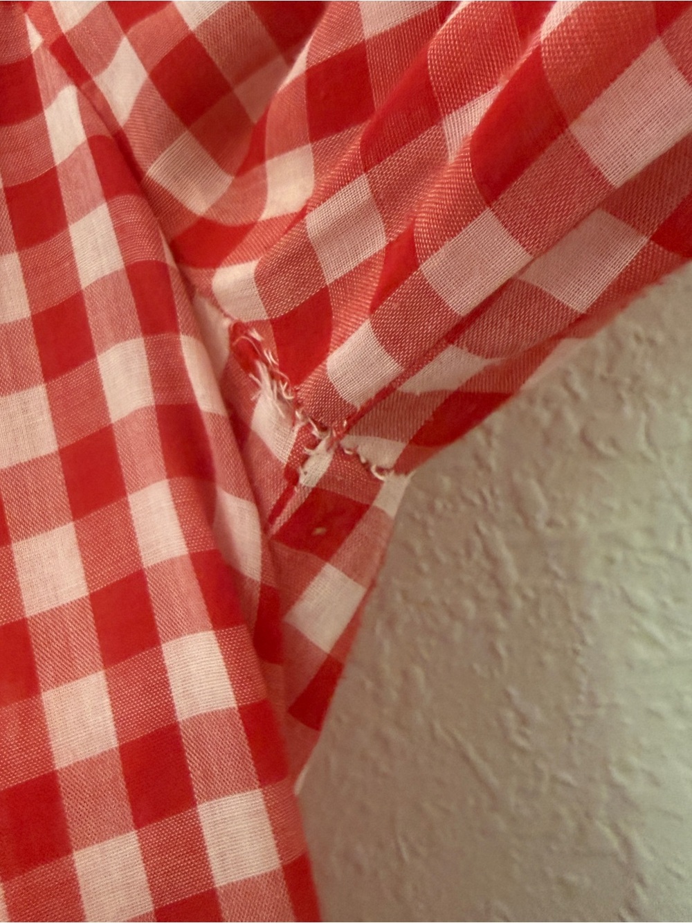 Vintage 1970s Red Gingham A line Shift Dress - Picture 10 of 14